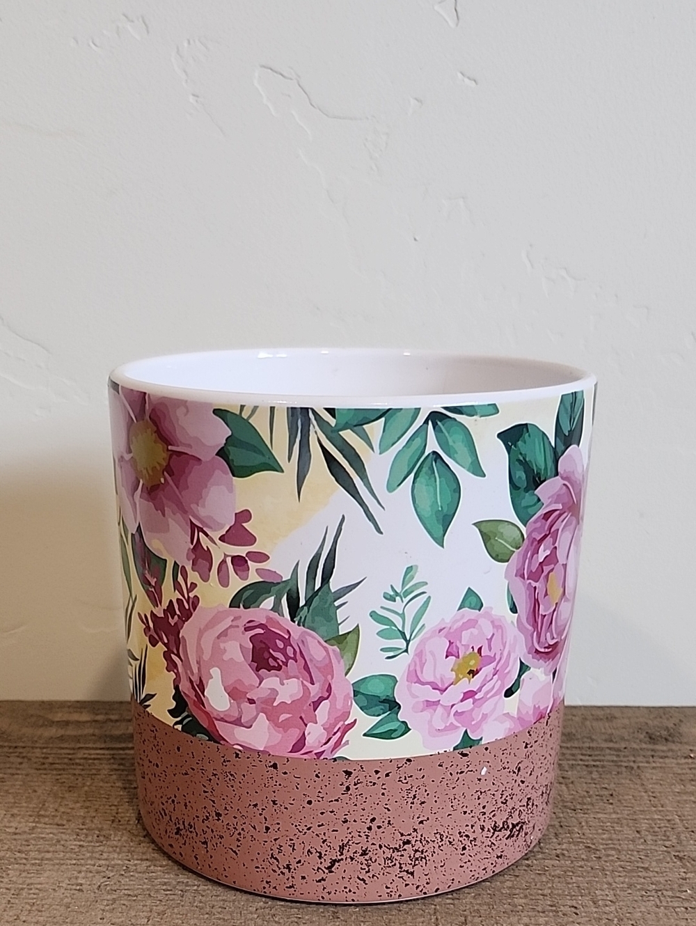 Floral Pink Ceramic Planter / Vase